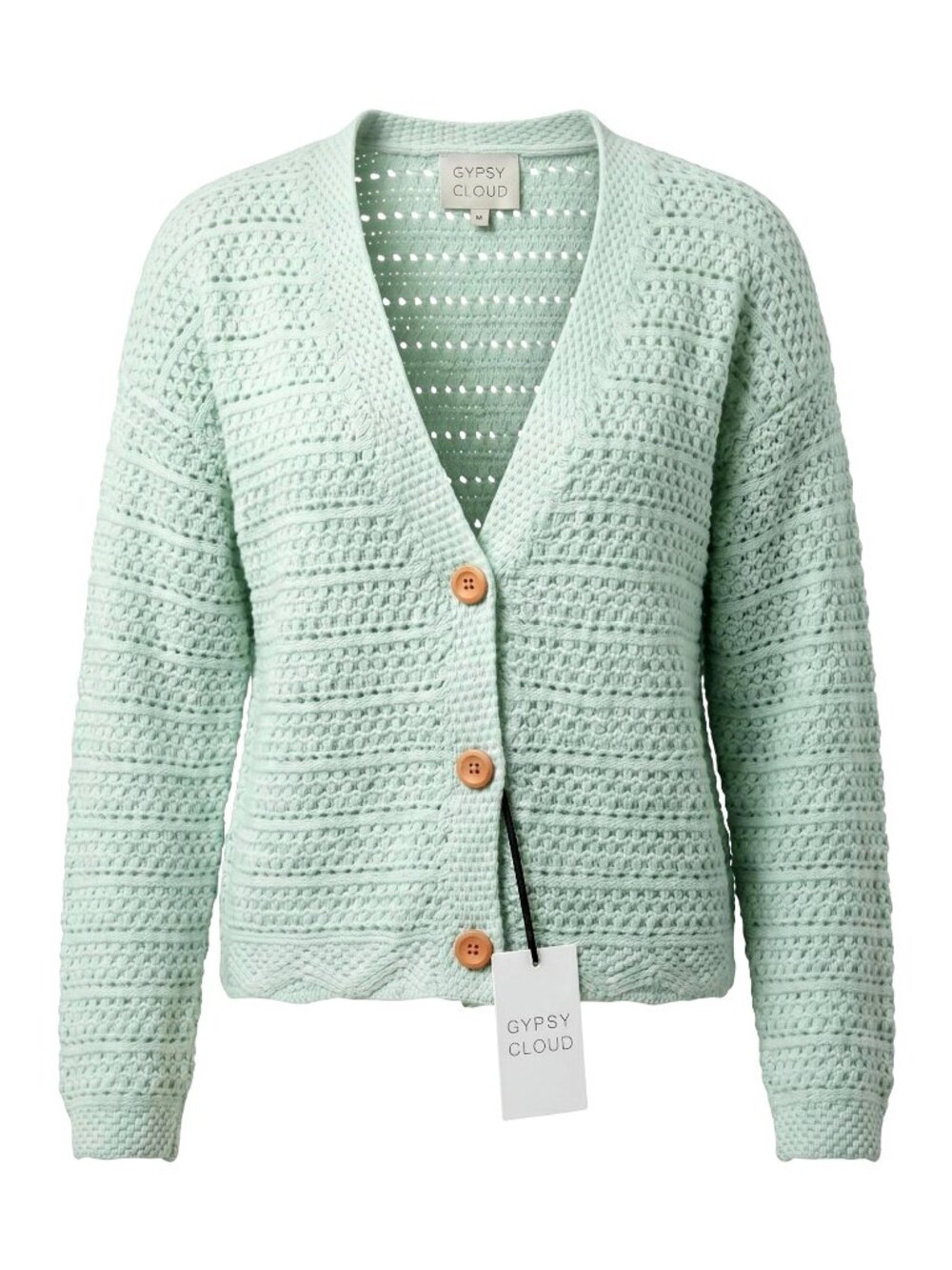 NWT Gypsy Cloud Mint Crochet Cardigan Coastal Cottage Spring Layering Medium
